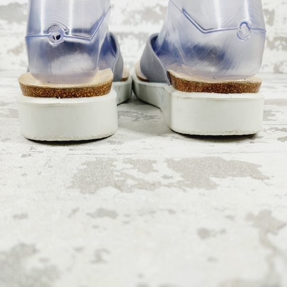 New ECCO Womens Corksphere Leather Grey Tong Sandals D241 - Picture 6 of 13